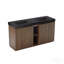 Meuble-lavabo Winston en noyer de 152 cm (60 po) avec lavabo à trois trous pour robinetterie, grand meuble-lavabo autoportant de rangement pour salle de bain moderne, double lavabo noir monobloc sans bonde ni robinet, livré en trousse-1554897736