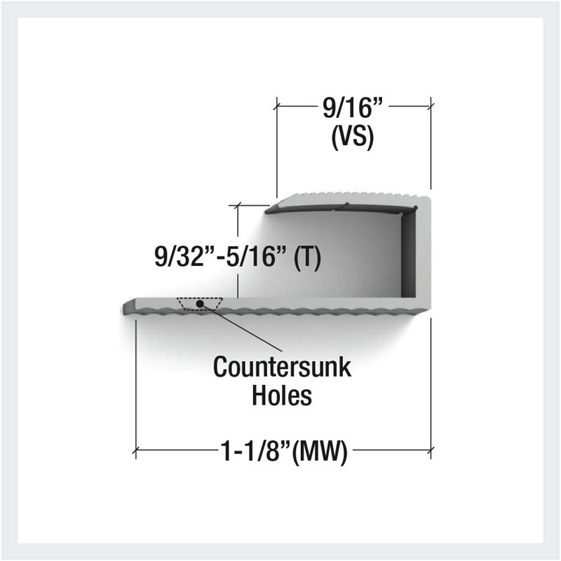 AEC-C-080-A1-C, Aluminum End Cap Edge, 7-8mm floors