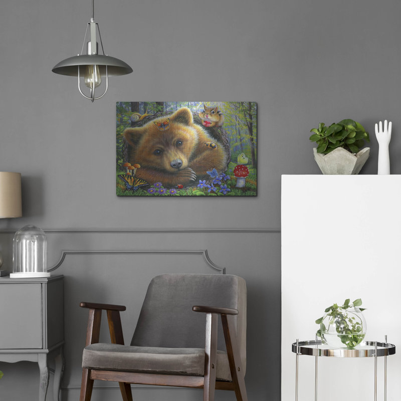 Millwood Pines «Little Bear's Morning» par Bridget Voth, art mural en métal, H 16 po x l 24 po