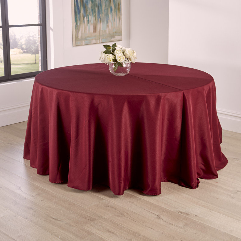 R-1PCBurgundy Polyester Tablecloth, 220.5cm W x 220.5cm L, Burgundy
