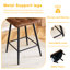 Brun - chaise de bar en tissu, assise et siège intégrés pour le confort, tissu doux, pieds en métal noir, siège multicolore, support de poutre
