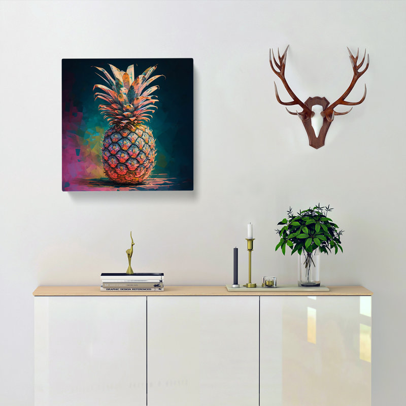 Pineapple Impressionism - No Frame Print, 35cm H x 35cm W x 3cm D