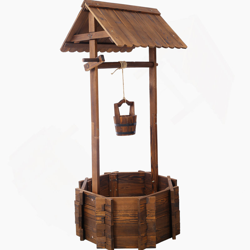 Charming Rustic Outdoor Planter for Garden Décor with Hanging Feature