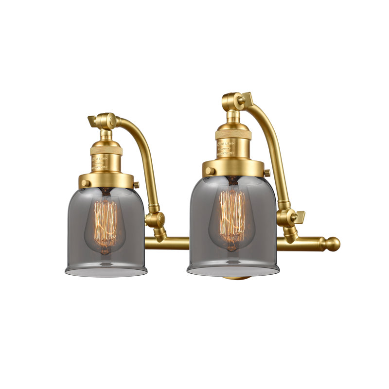 Bonomo 2 - Light Dimmable Vanity Light, 6 Watt Vinage LED Bulb, Plated Smoked, Satin Gold