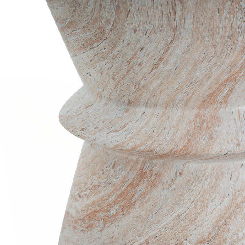 Outdoor/Indoor Lightweight Concrete Side Table/Travertine Finish