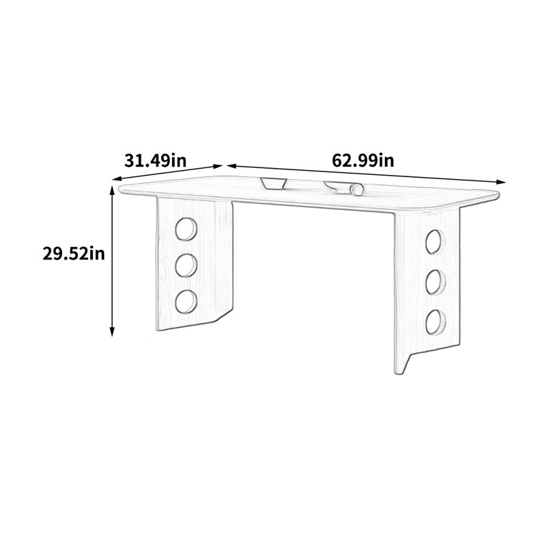 Table de salle à manger Minimalist, H 29,52 po x L 62,99 po x l 31,49 po