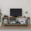 Modern Green TV Stand with Multiple Shelves, 63.0 x 22.0 x 15.7 inches | 100% Melamine Coated Particle Board, Thickness: 0.7 inches | Wall-Mountable, Scandinavian Design, Stylish & Functional for Living Rooms-2095865928