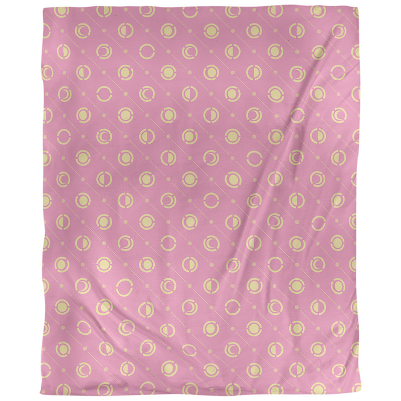 Tissu de phases lune, Rose / Jaune, L 60 po x l 36 po, Polyester filé