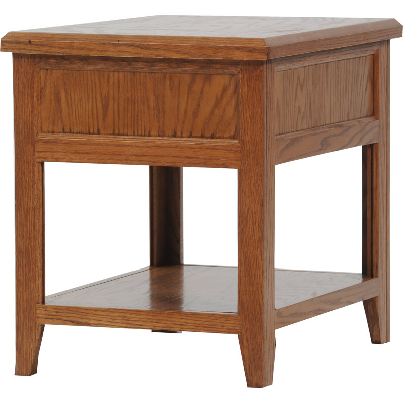 Table de bout en bois massif avec rangement Marka, Moyen