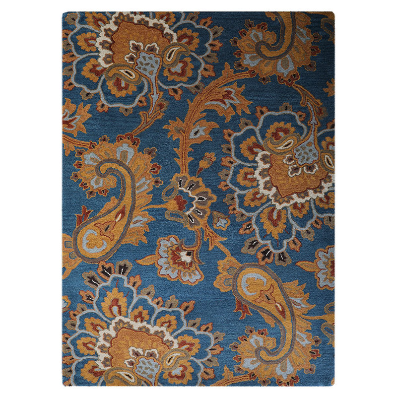 Lipsey HAND TUFTED WOOL ECO-FRIENDLY AREA RUGS - Floral Design | Area Rugs for Living room, Bedroom, Rectangle 5' x 8', Green