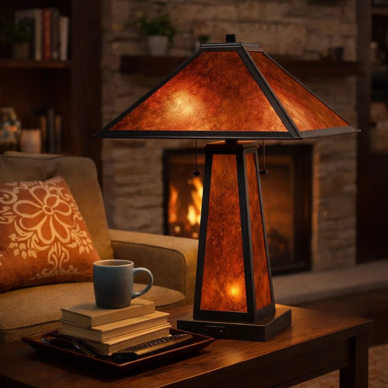 Lampe de table noire 23,5 po Anastajia