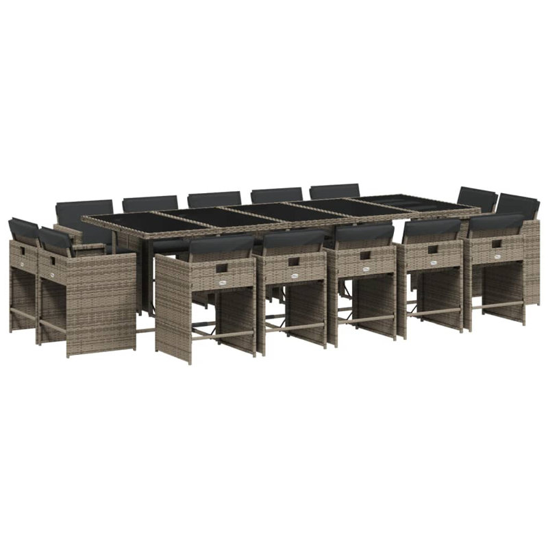  Ensemble de 14 chaises de patio, Gris, Gris foncé