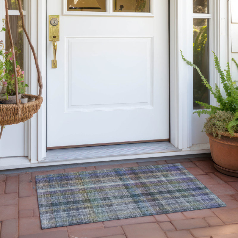 Alfonzo Washable Striped Indoor / Outdoor Rug, Rectangle 1'8" x 2'6"