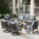 Tapasi 9 - Person Patio Conversation Set with Swivel Lounge Chairs & Optional Firepit Table