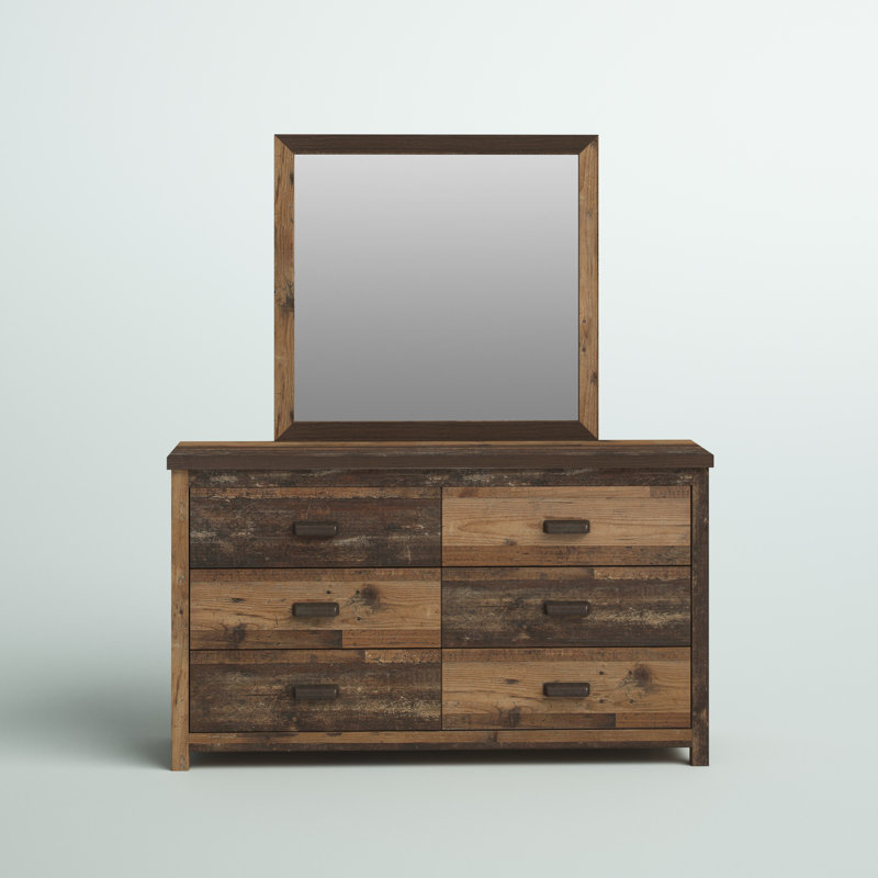 Commode double 6 tiroirs avec miroir Milano
