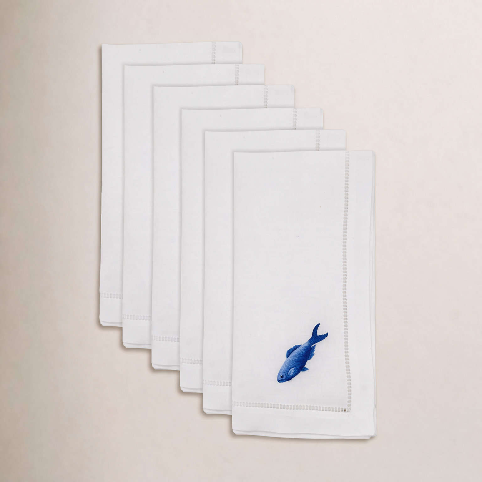 Embroidered Fish Cotton Napkin