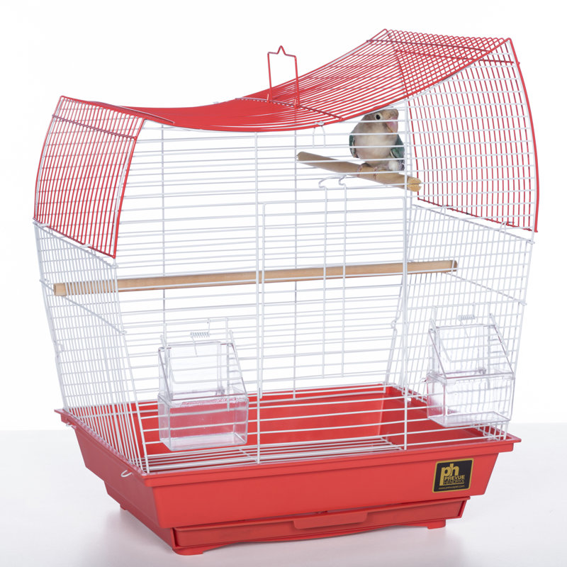 Cage à oiseaux avec perchoir 17,63 po Borst, corail