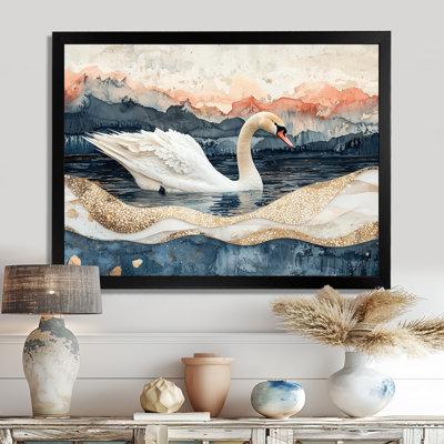 «Dontraquent Marble Dance Of The Swan V», art mural cygnes pour le salon