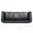 84.65" BLACK PU Rolled Arm Chesterfield Three Seater Sofa.-105002857