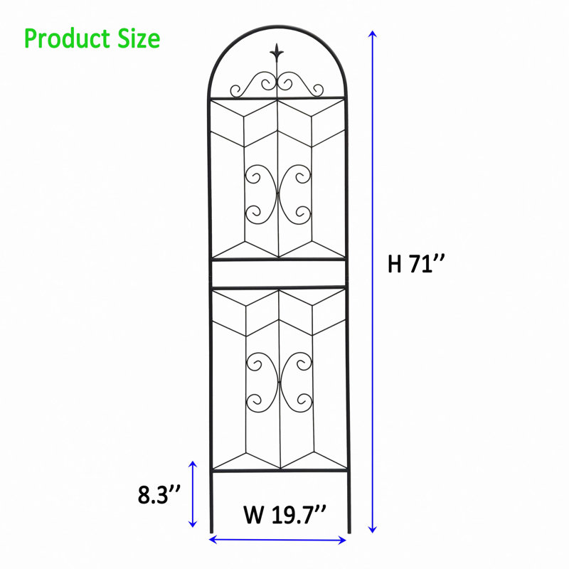 Barrière de jardin, treillis de jardin en métal 71 po x 19,7 po à treillis antirouille pour plantes grimpantes