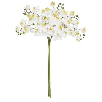 36" Artificial White Phalaenopsis Orchid Stems