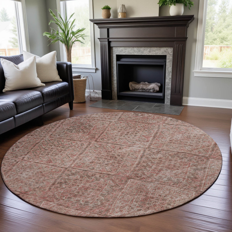 Premium Machine Washable Gurubaksh AMF1148 Moroccan Rug, Round 8'