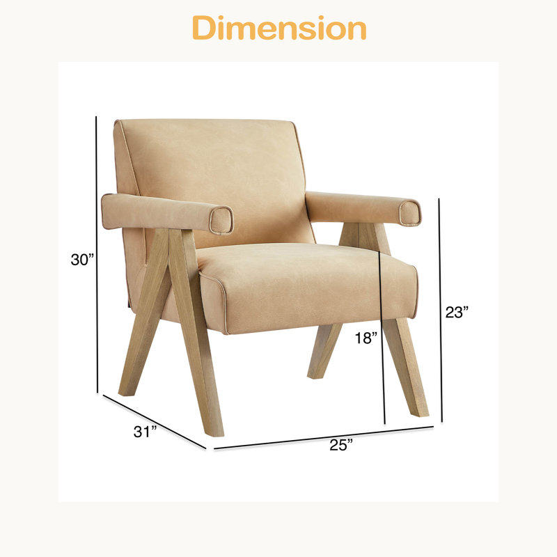 Chaise moderne avec accoudoirs, Sable