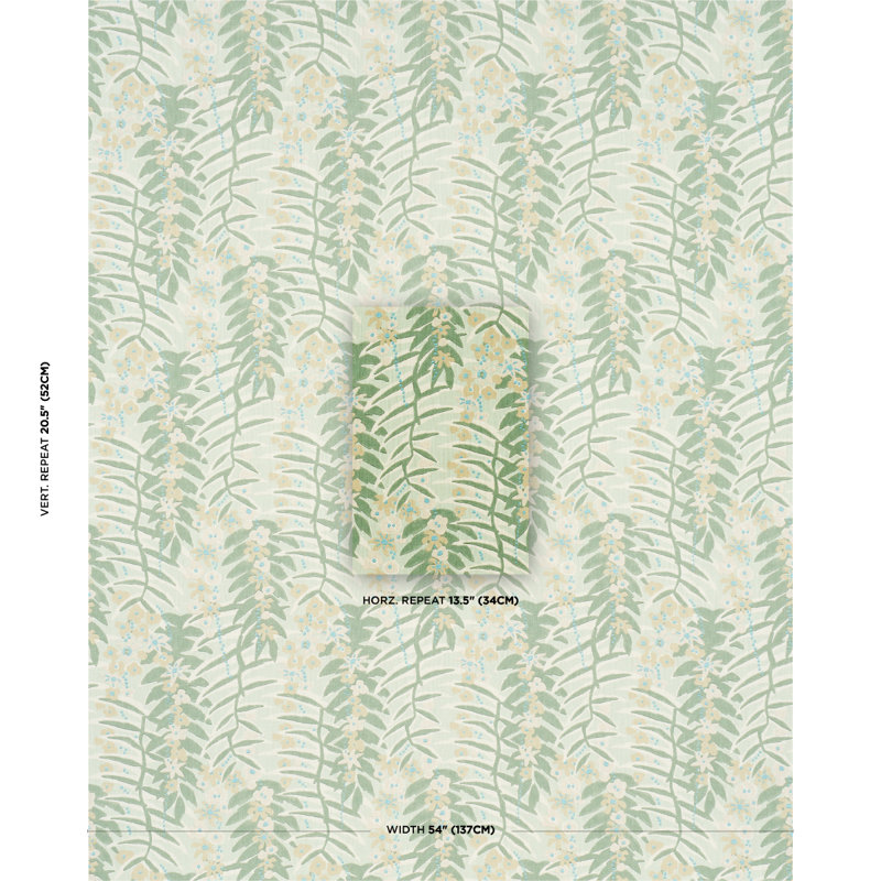 Ashbee Botanical Fabric, Aqua