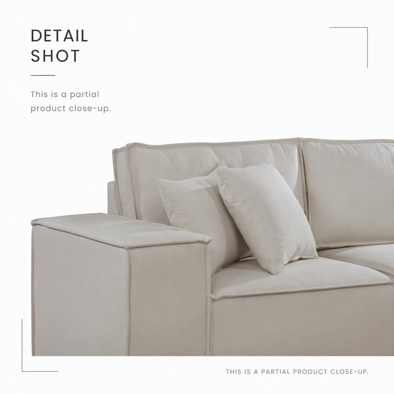 Upholstered 71.5 " Linen Sectional