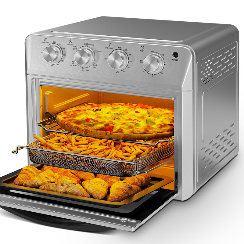Plum Chef 27.5qt Air Fryer Oven, 6-in-1 Countertop Convection Toaster | Bake, Broil, Dehydrate, 1600w Stainless Steel  |gift Idea