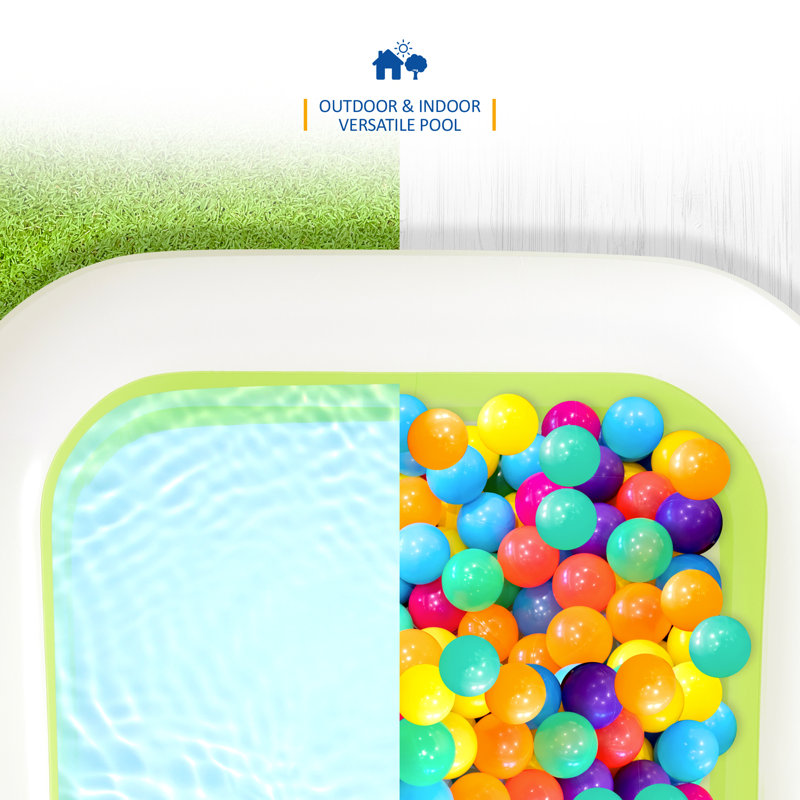 Bayne Plastic Rectangle Inflatable Pool 50cm H x W x L, 50cm H x 200cm W x 150cm D