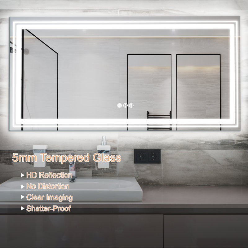 Miroir de salle de bain à DEL_1, 36 po x 72 po
