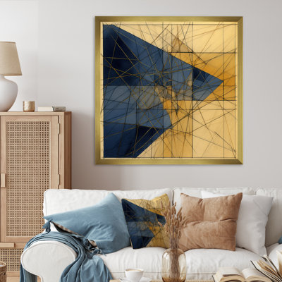 «Minimalist Blue and Gold I», reproduction d'art sur toile