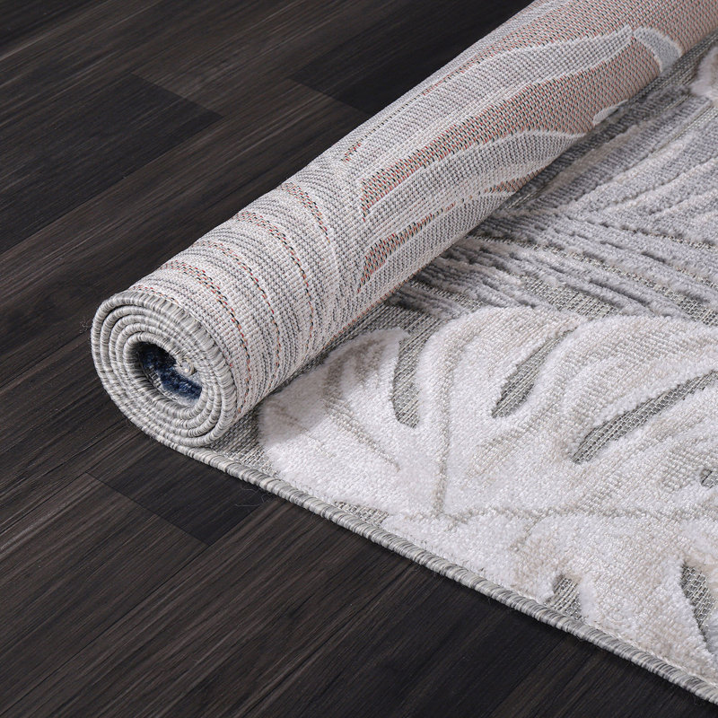 Tapis floral tissé à la machine, Rectangle 8 pi x 10 pi
