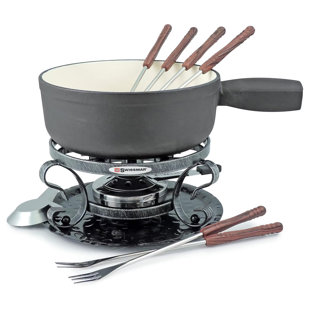 Lugano 9-Piece Fondue Set - Cherry Red