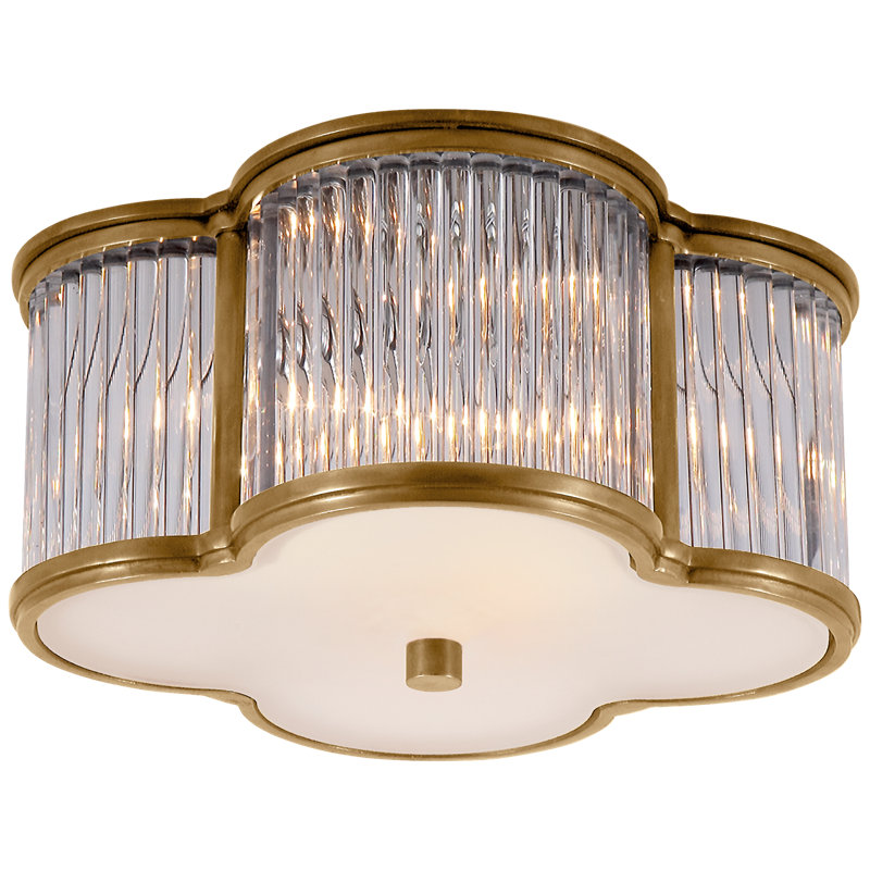 Alexa Hampton Basil Small Flush Mount, Natural Brass