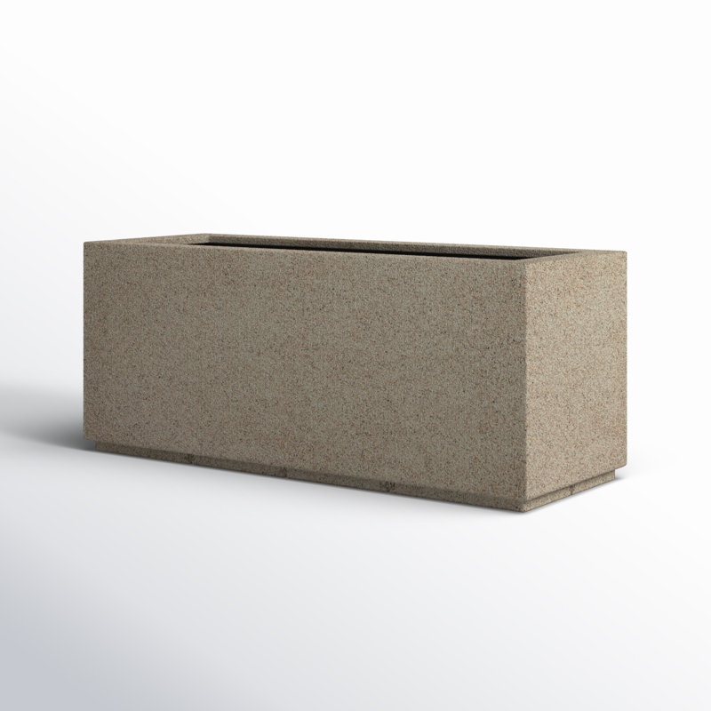 Milan Tall Polymer Box, 19"H x 46"W x 17"D, Sandstone Granite