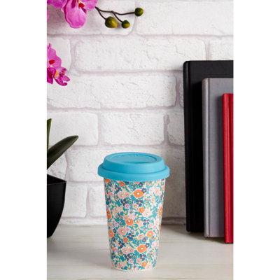 Premier Housewares 330 mL Double Wall Insulated Porcelain China Travel Mug with