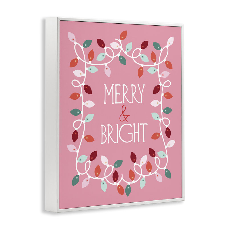 Art giclée encadrée «Merry and Bright» par Brandi Powell, Estampe numérique encadrée blanc bord de mer, H 14 po x l 11 po