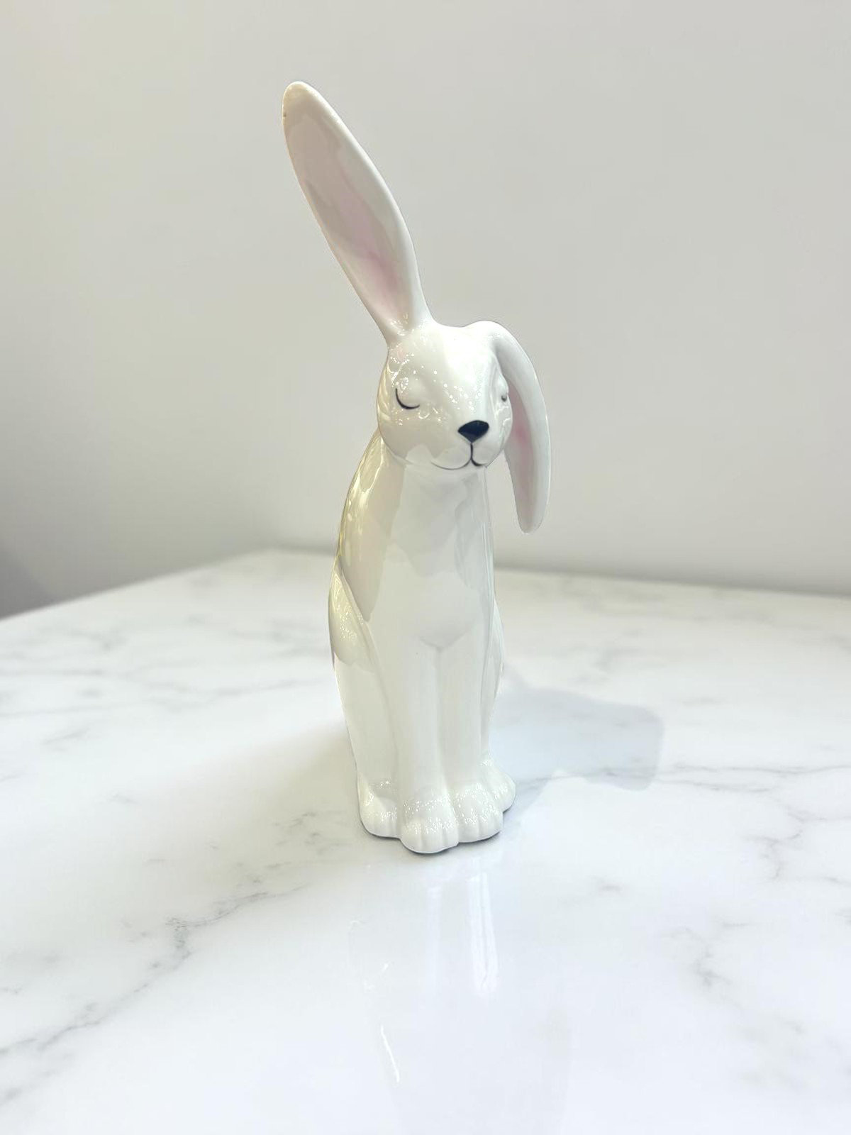 Ebern Designs White Ceramic Rabbit Statue | Wayfair.co.uk