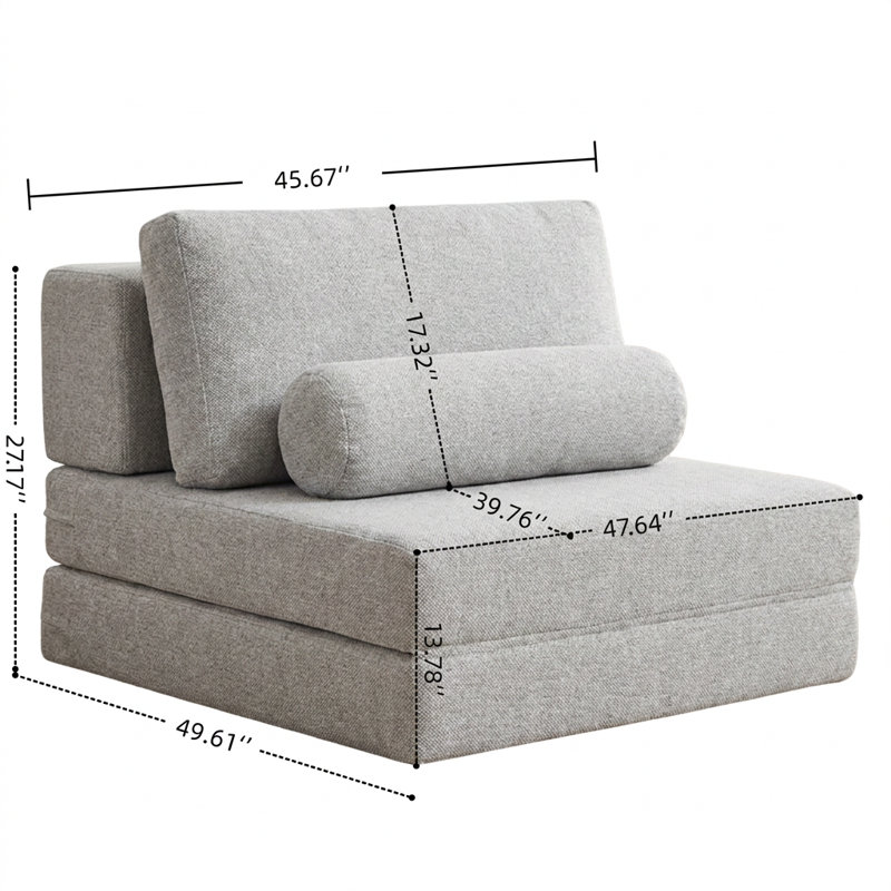 Modular Play Couch with Foldable Castle Design, Transformable Sofa Bed for Creative Play, DARK GREY