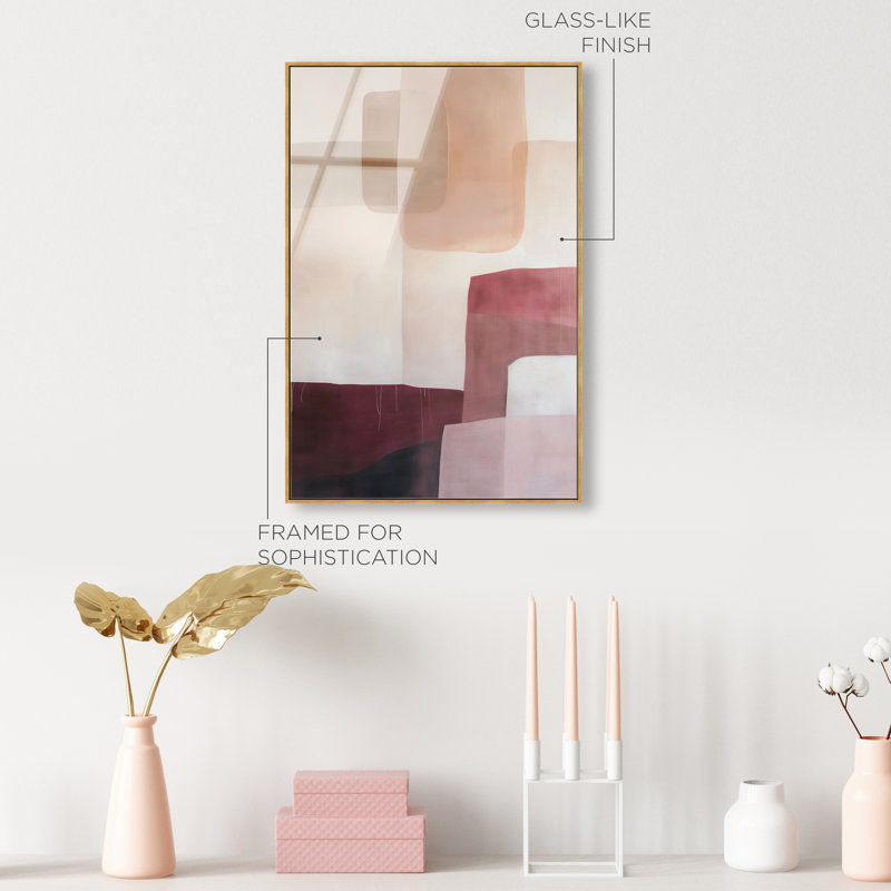 Ruby Dreams I High-Gloss Frameless Acrylic Glass Wall Art Abstract Print by Oliver Gal, Ready to Hang, 10 x 15, 55"H x 37"W