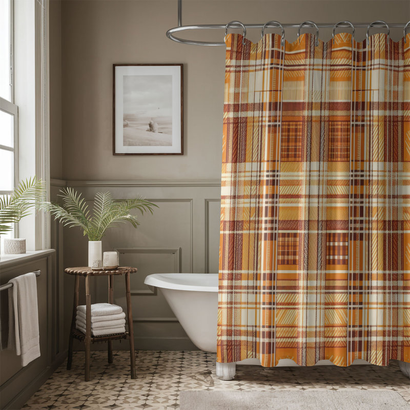 Rideau de douche standard 1 pièce Rustic Plaid Weave, H 74 po x l 40 po