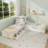 L-Shaped Combination Twin Bed Frame with Trundle and Drawer,3-in-1 Low Corner Platform Bed Linked with Built-in Desk-1051700674