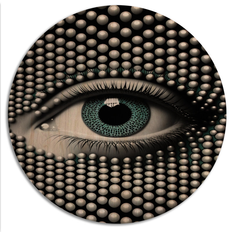 Oeil monochrome II - impression sans cadre sur bois, H 16 po x l 16 po x P 1 po