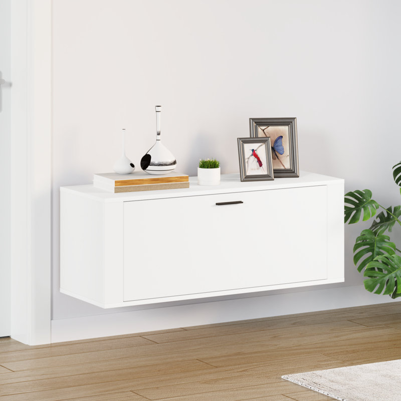 6 Pair Shoe Storage Cabinet, White