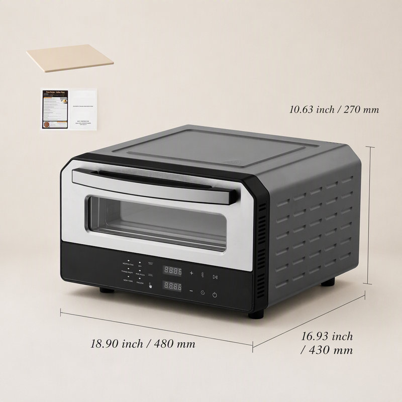 HAOBOKEJI Countertop Pizza Oven with Rotisserie