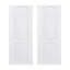 Porte de grange blanche double fabriquée à double 3/4 po d'épaisseur 32 po x 80 po en MDF avec trousse de quincaillerie-132725147