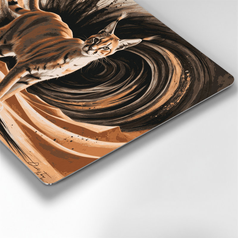 Faune, art mural brun en métal Caracal, H 20 po x l 24 po