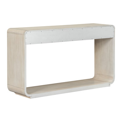 55" Modern Console Table, Curved Sofa Table With 3 Storage Drawers